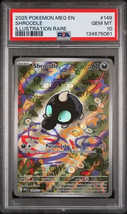 2025 POKEMON MEG EN-MEGA EVOLUTION ILLUSTRATION RARE #149 SHROODLE PSA 10 - Image 1