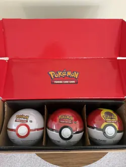 Pokemon TCG Poke Ball Tin 3-Pack Bundle Q4 2025 Factory Sealed Tins Pokeball Set - Image 1