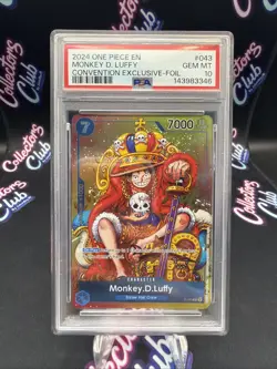 Monkey.D.Luffy (Convention Promo 2024) P-043 One Piece Promotion Psa 10 - Image 1