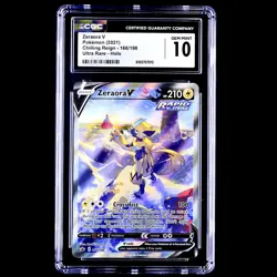 Pokemon TCG Zeraora V Alt Art Chilling Reign Holo Card 166/198 CGC 10 Gem Mint - Image 1