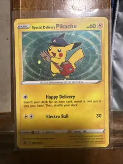 Pokemon Center Exclusive TCG Card Special Delivery Pikachu Promo SWSH074 2020 - Image 3
