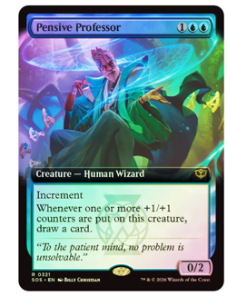 Pensive Professor - Foil - Extended Art Secrets of Strixhaven MTG - Image 1