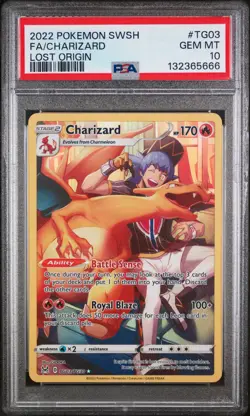 2022 POKEMON SWORD & SHIELD LOST ORIGIN #TG03 FULL ART/CHARIZARD PSA 10 - Image 1