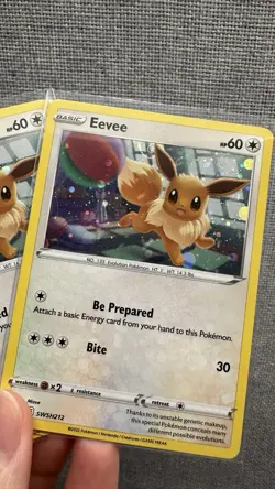 X3 Pokemon TCG Eevee SWSH212 Holo Sword Shield Cosmos Black Star Promo Swirl - Image 2