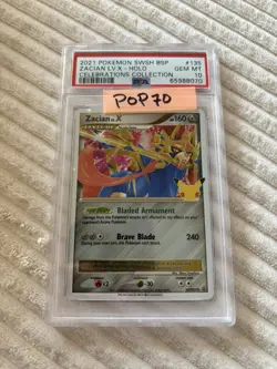 Pokemon Celebrations Zacian Lv. X PSA 10 POP 70 - Image 1