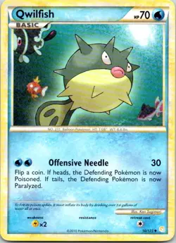 QWILFISH 50/123 UNCOMMON HEARTGOLD & SOULSILVER POKEMON LP - Image 1