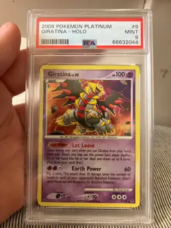 PSA 9 GIRATINA HOLO #9 2009 POKEMON PLATINUM swirl on left side under foot - Image 1
