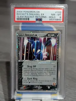 PSA 8 Rocket's Sneasel ex 103/109 Team Rocket Returns Holo 2004 Pokemon EX NM-MT - Image 1