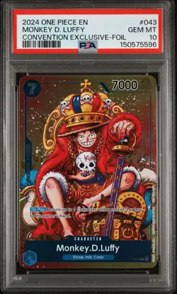 2024 ONE PIECE PROMOS CONVENTION EXCLUSIVE-FOIL #043 MONKEY D. LUFFY PSA 10 - Image 1