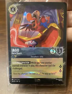 Disney Lorcana -Iago Out of Reach- D23 2025 Gold Member Exclusive card - Image 1