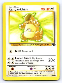 Kangaskhan 21/64 Non-Holo Rare Jungle Pokemon Unlimited Moderately Played - Image 1