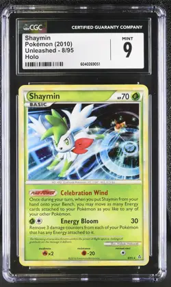 CGC 9 MINT Shaymin 2010 Unleashed 8/95 Holo Pokemon Card - Image 1