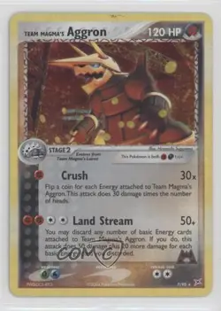 Team Magma's Aggron Holo Pokemon EX Magma vs Aqua #7 2004 - Image 1