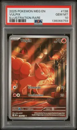 2025 POKEMON MEG EN-MEGA EVOLUTION ILLUSTRATION RARE #138 VULPIX PSA 10 - Image 1