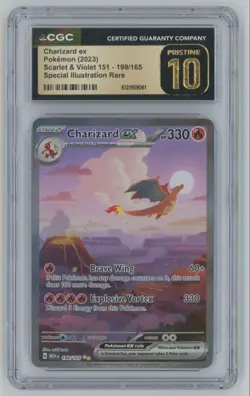 2023 Pokemon S & V 151 SIR Charizard ex PRISTINE CGC 10 Illustration Rare #199 - Image 1
