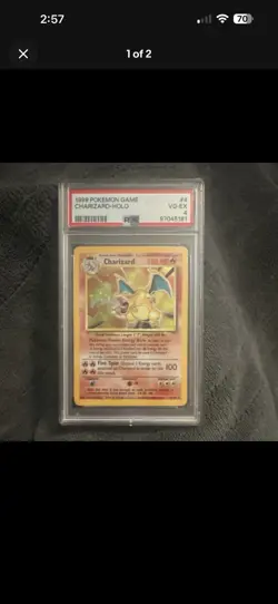 Pokemon Charizard Base Set Holo Rare 4/102 PSA 4 Fire Spin 100 HP 1999 - Image 1