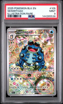 2025 POKEMON BLK EN-BLACK BOLT ILLUSTRATION RARE #105 SEISMITOAD PSA 9 - Image 1