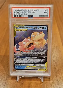Slowpoke And Psyduck GX 35/236 - Unified Minds Pokemon TCG - PSA 9 - Mint - Image 1