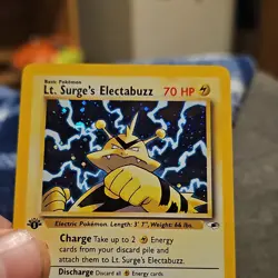 Lt. Surge's Electabuzz Gym Heroes 1st Edition Holo Rare 006/132 70 HP Pokemon C… - Image 3