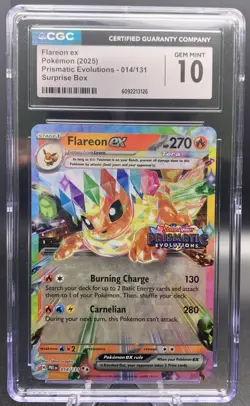 Flareon ex 014/131 Stamped CGC 10 RR - Prismatic Evolutions Pokemon 2025 - Image 1