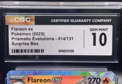 Flareon ex 014/131 Stamped CGC 10 RR - Prismatic Evolutions Pokemon 2025 - Image 4