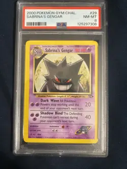 Pokemon TCG Sabrina's Gengar Gym Challenge 29/132 Unlimited PSA 8 - Image 1