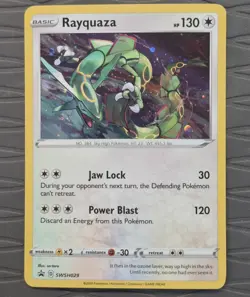Rayquaza SWSH029 Cosmo Holo Sword & Shield Black Star Promo Sea and Sky Pokemon - Image 1