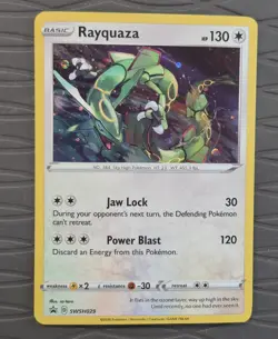 Rayquaza SWSH029 Cosmo Holo Sword & Shield Black Star Promo Sea and Sky Pokemon - Image 2