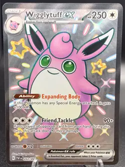 Pokemon Wigglytuff ex 222/091 - Shiny Ultra Rare - Paldean Fates TCG NM Full Art - Image 1