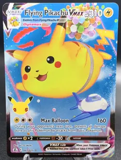 Pokemon Flying Pikachu VMAX 007/025 - Celebrations 25th Anniversary NM Full Art - Image 1