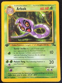 Arbok 31/62 - First Edition - Fossil Set - NM - Pokemon TCG - 1999 | [TL-044] - Image 1