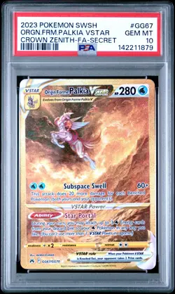 POKEMON SWORD & SHIELD CROWN ZENITH FULL ART/ORIGIN FORME PALKIA VSTAR PSA 10 - Image 1