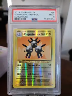 2016 Pokemon XY Evolutions Magneton Reverse Holo #38/108 PSA 9 Mint - Image 1