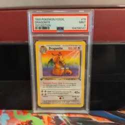 2000 Pokemon 1st Edition Fossil Dragonite Non Holo 19/62 PSA 9 MINT - Image 1