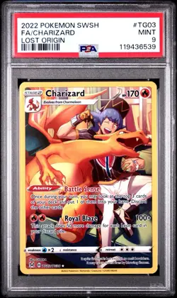 Pokemon TCG Charizard TG03/TG30 Lost Origin Trainer Gallery PSA 9 - Image 1