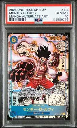 MANGA ALT ART Monkey D. Luffy One Piece 2025 OP11-118 SEC Japanese PSA 10 - Image 1