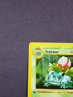 Ivysaur 1st Edition Shadowless Base Set 30/102 Non Holo Pokemon TCG Card LP - Image 3