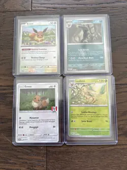 Lot Of 4 Leafeon Umbreon Eevee (Pokeball) Rare Halo and KFC Eevee Rare Mint Card - Image 1