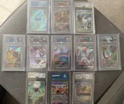Pokemon Slab Bundle 11 Graded Cards 7 Gem Mint 10 PG AGA Aura High Grade - Image 1