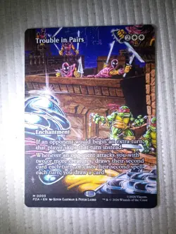 Trouble In Pairs Mythic Rare SSP borderless TMNT Limited Edition could grade A - Image 1