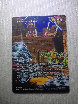 Trouble In Pairs Mythic Rare SSP borderless TMNT Limited Edition could grade A - Image 2