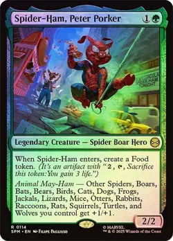 Spider-Ham, Peter Porker Foil Marvel's Spider-Man NM MTG - Image 1