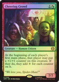 Cheering Crowd Foil Marvel's Spider-Man NM MTG - Image 1