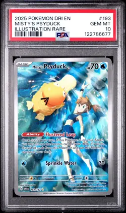 2025 Pokemon Dri EN-Destined Rivals Misty's Psyduck #193 IR PSA 10 - Image 1