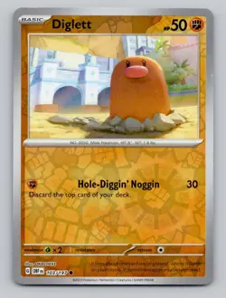 Reverse Holo Diglett 103/197 Common Obsidian Flames Pokemon - Image 1