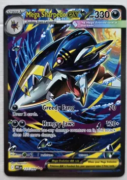 POKEMON TCG MEGA SHARPEDO EX (SPECIAL ILLUSTRATION RARE) 127/094 PHANTASMAL - Image 1