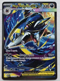 POKEMON TCG MEGA SHARPEDO EX (SPECIAL ILLUSTRATION RARE) 127/094 PHANTASMAL - Image 3