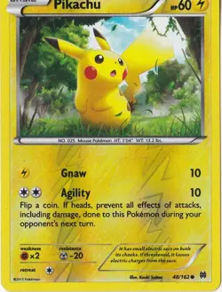 PIKACHU 48/162 REVERSE HOLO POKEMON XY BREAKTHROUGH - Image 1