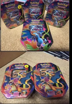 Pokemon Bundle x6 tins Mega Charizard ex Tin X & Y. x2 x 4 Sealed new - Image 1