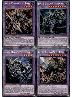 Yugioh Fossil Dragon Warrior Skullgar Skull King Secret Rare NM - Free Holo Card - Image 1